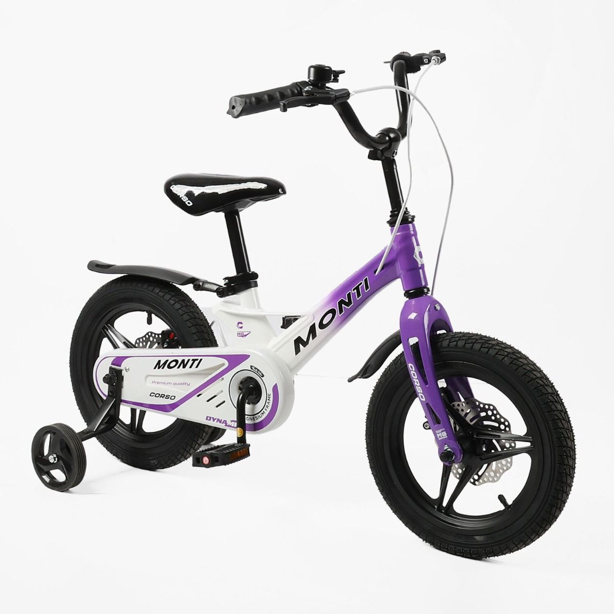 Детский двухколесный велосипед 14 дюймов Corso Monti магниевый