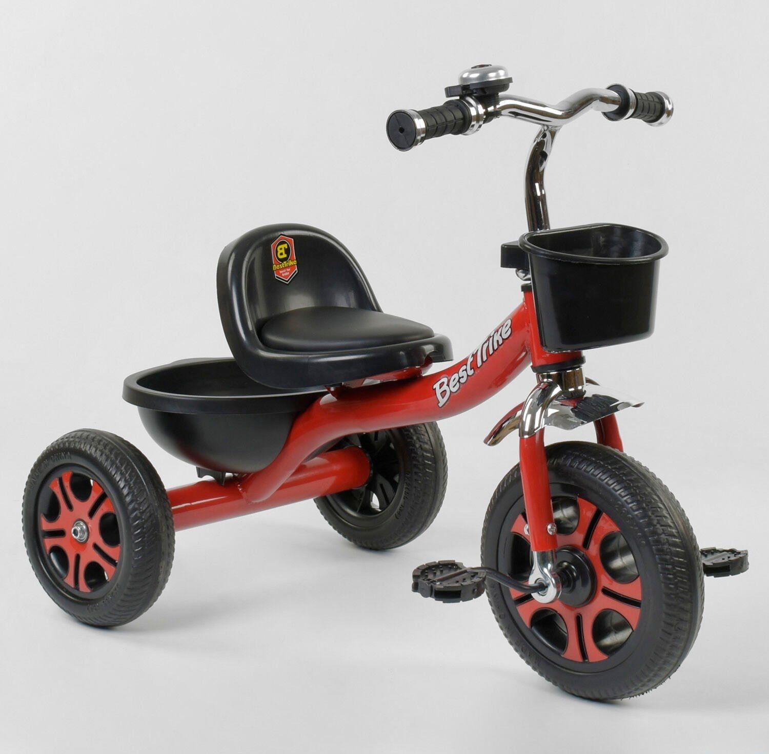 Трехколесный детский велосипед без ручки Best Trike LM с корзиной