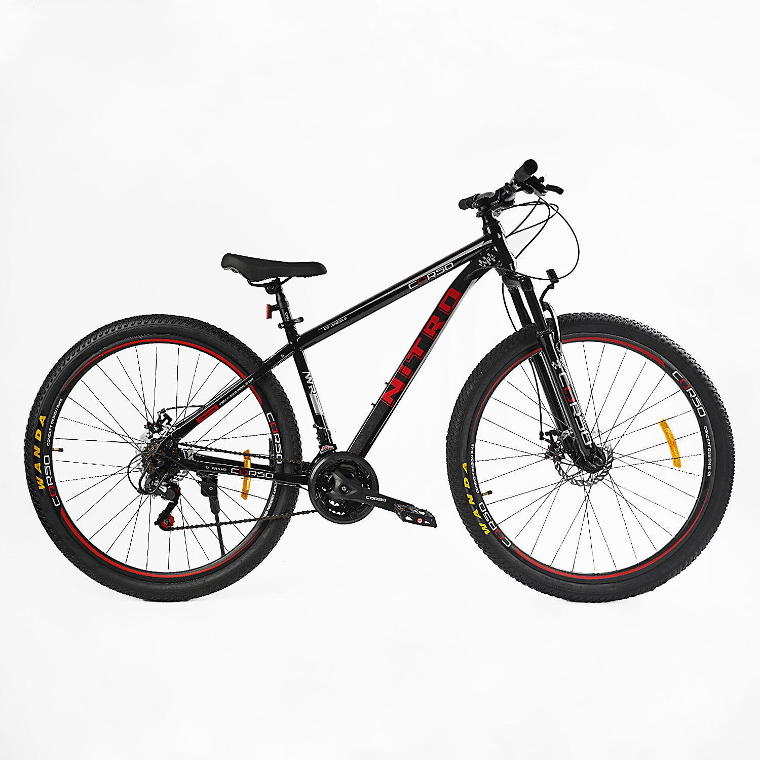 Велосипед горный CORSO "NITRO" 29 дюймов, оборудование SunRun, рама 17"