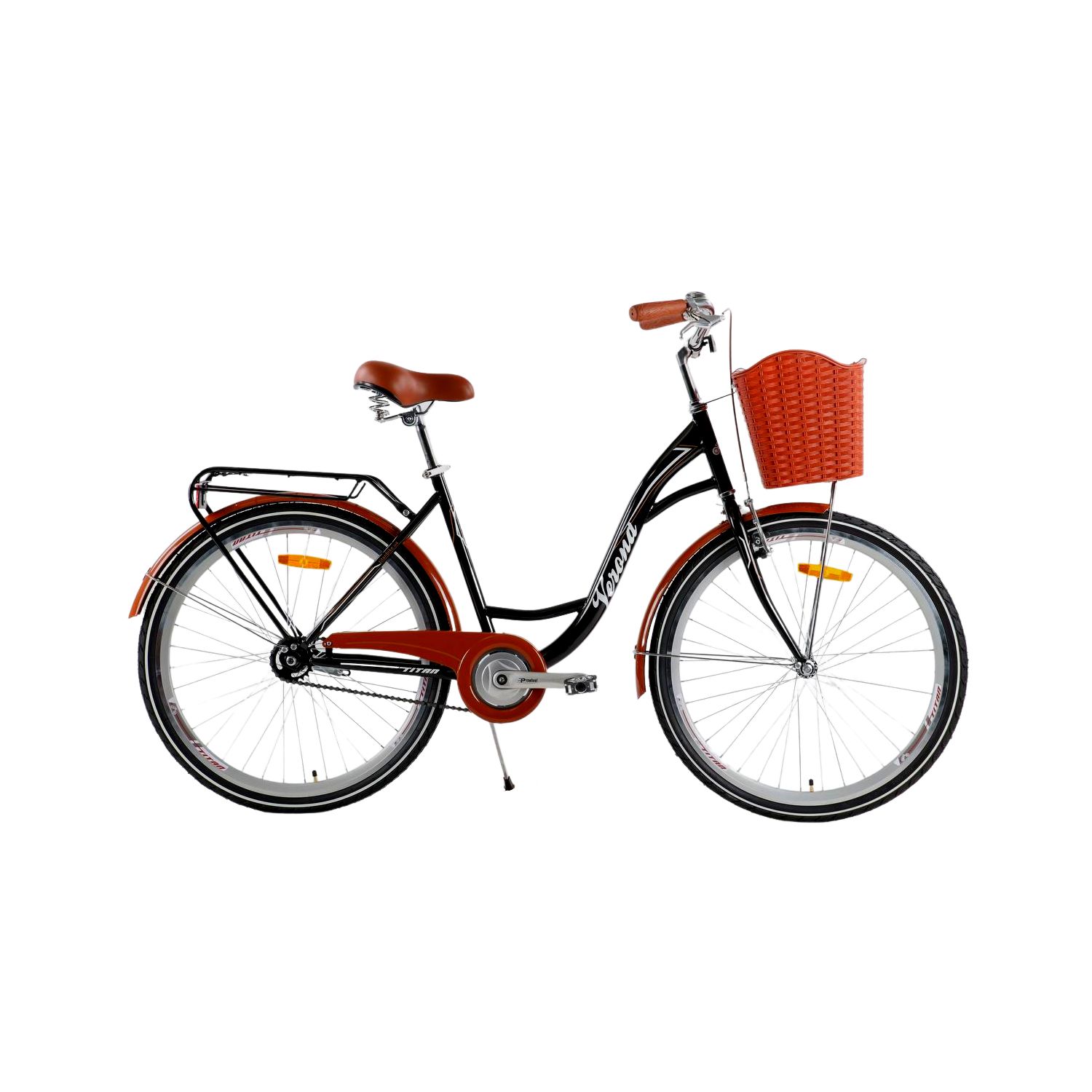 Велосипед міський 26 дюймів Titan Verona з кошиком та багажником, рама 18"