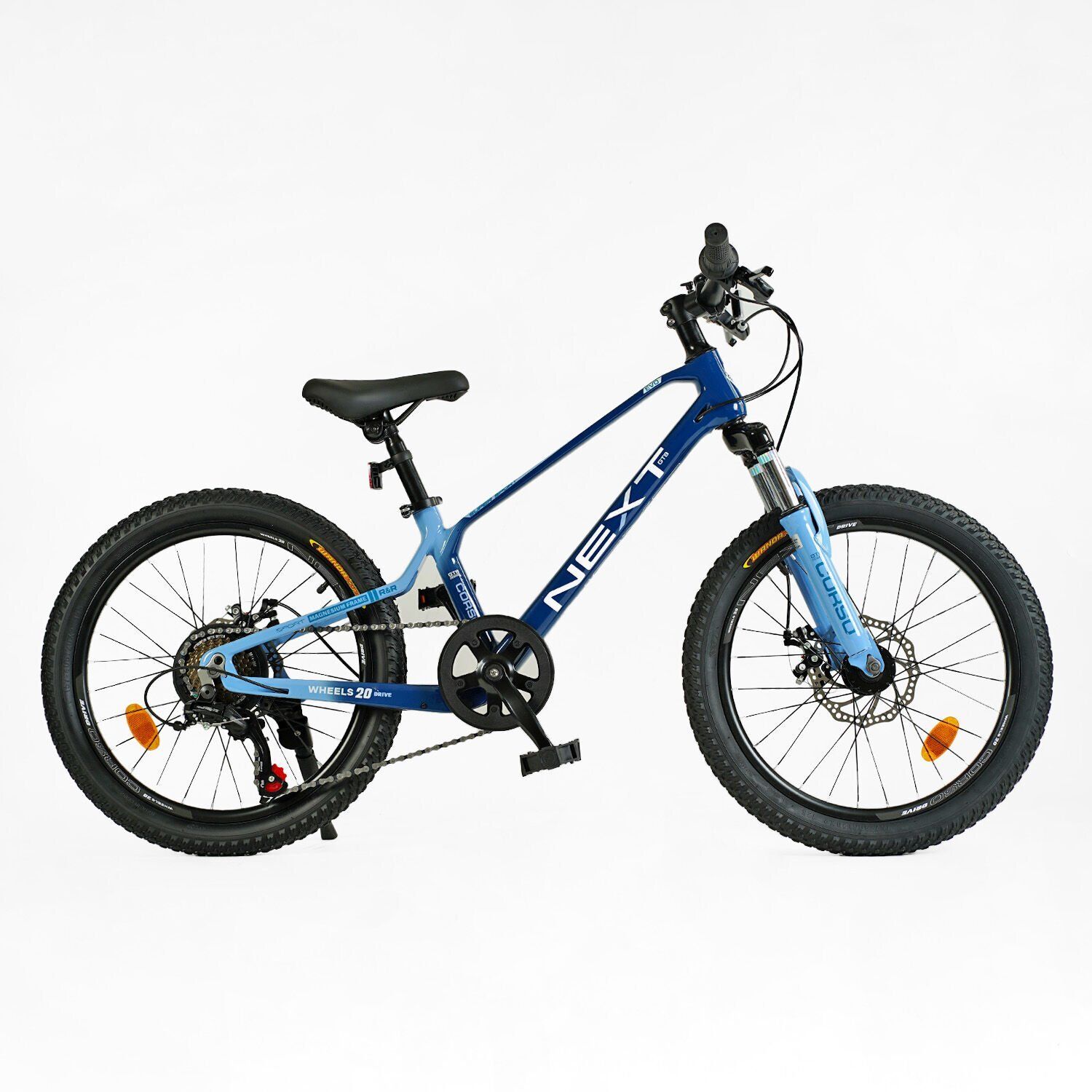 Детский спортивный велосипед 20 дюймов Corso Next магниевый, оборудование Shimano