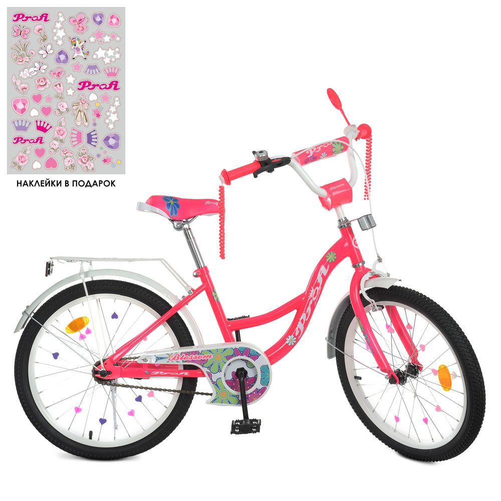 Дитячий велосипед для дівчинки Profi Blossom 20 дюймів з багажником Y20303N
