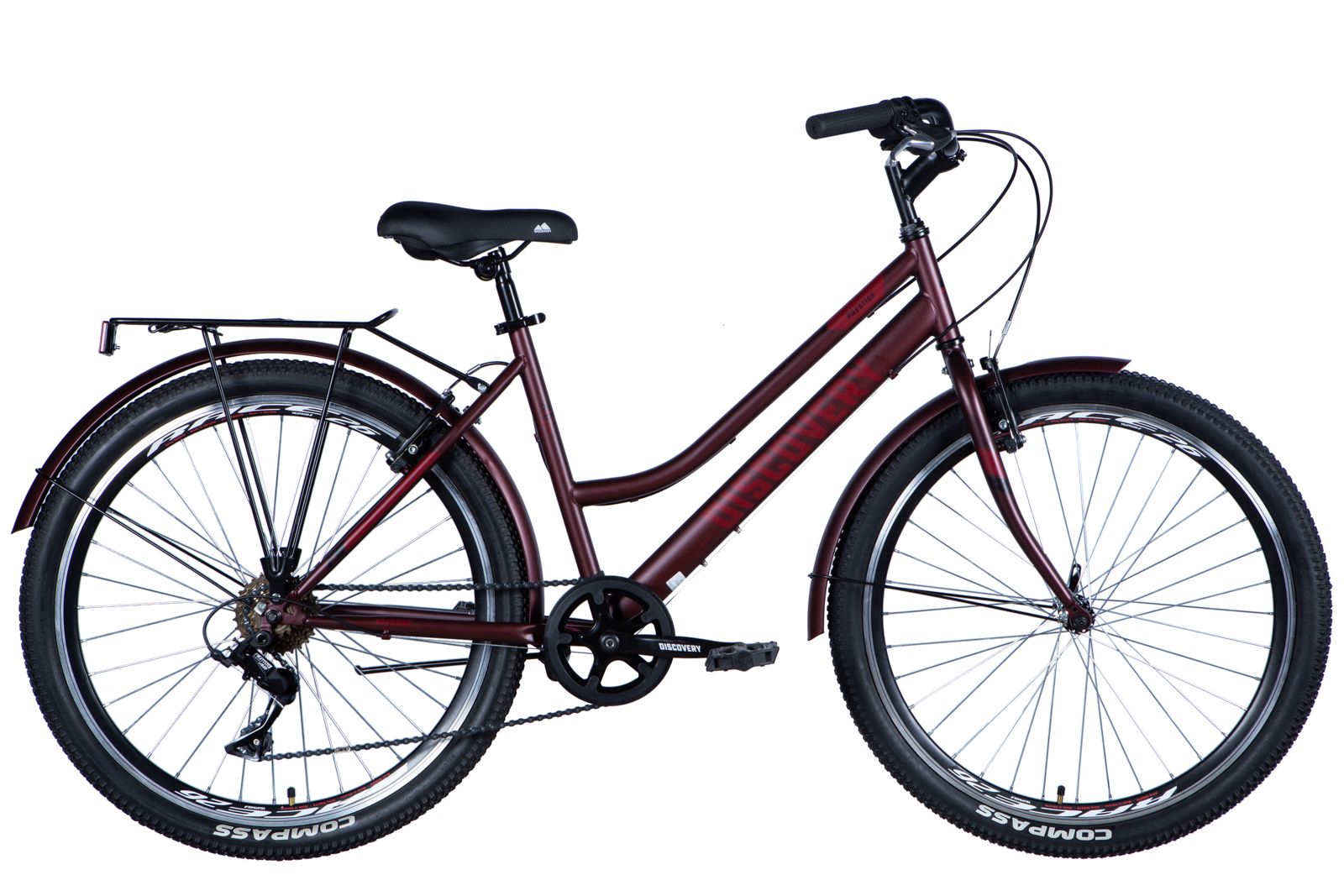 Велосипед городской 26 дюймов Discovery PRESTIGE WOMAN Vbr 2024 с багажником, рама 17"
