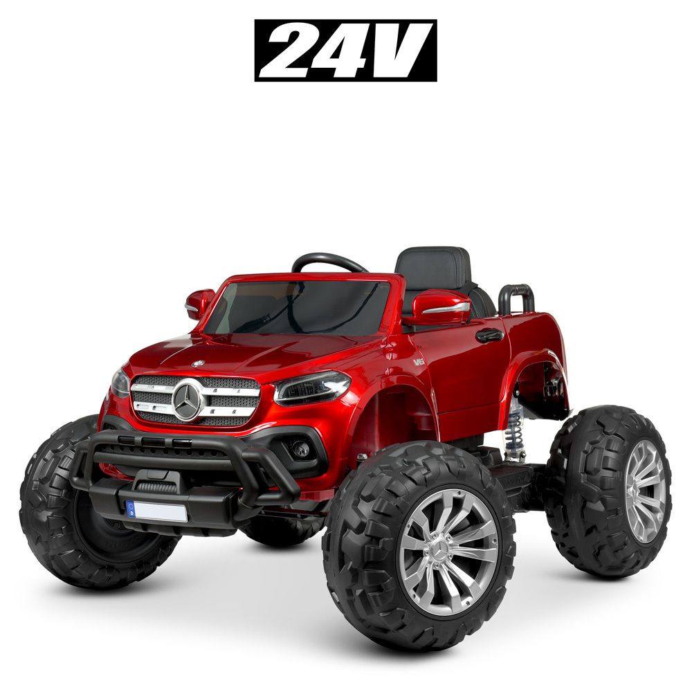 Детский электромобиль джип внедорожник Mercedes Monster Truck 480W 2 мотора (24V) автопокраска корпуса