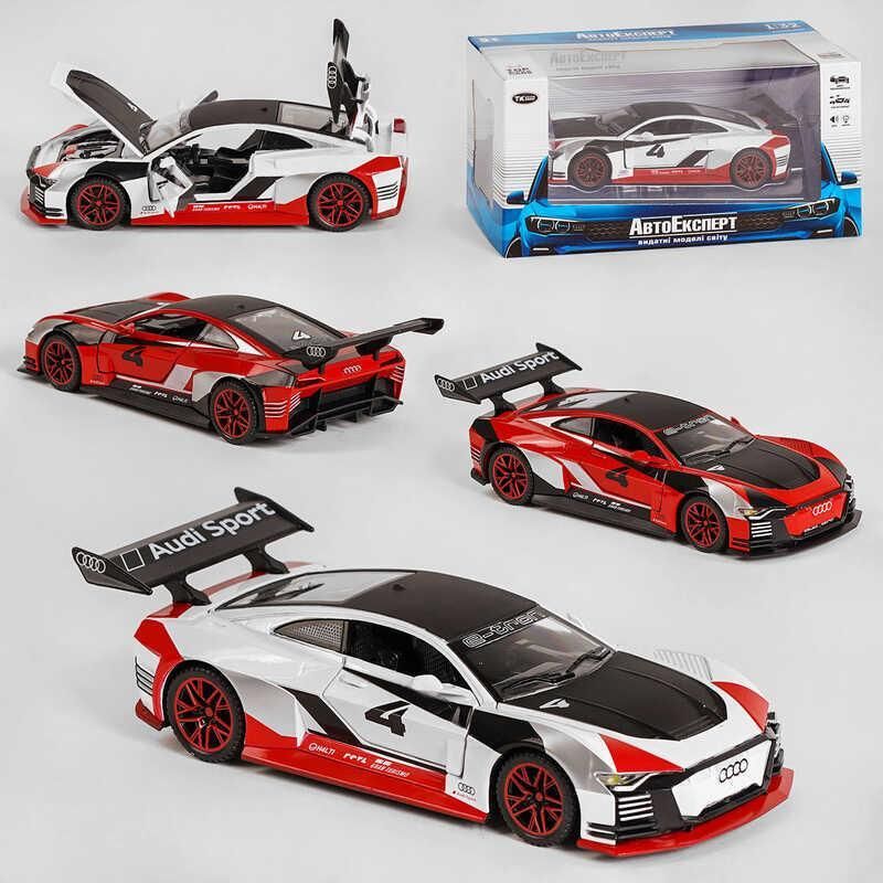 Игрушечная машинка ТК - 6610 (32) Audi (Ауди)/ "Авто Експерт" металлопластик, 1:32, свет, звук, инерция, открывающаяся дверь, багажник, капот, в коробке (красная, белая)