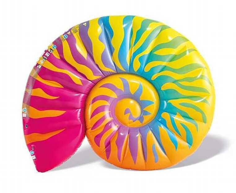 Надувной плотик Intex 58791 EU Радужная раковина, 157x127x25 см