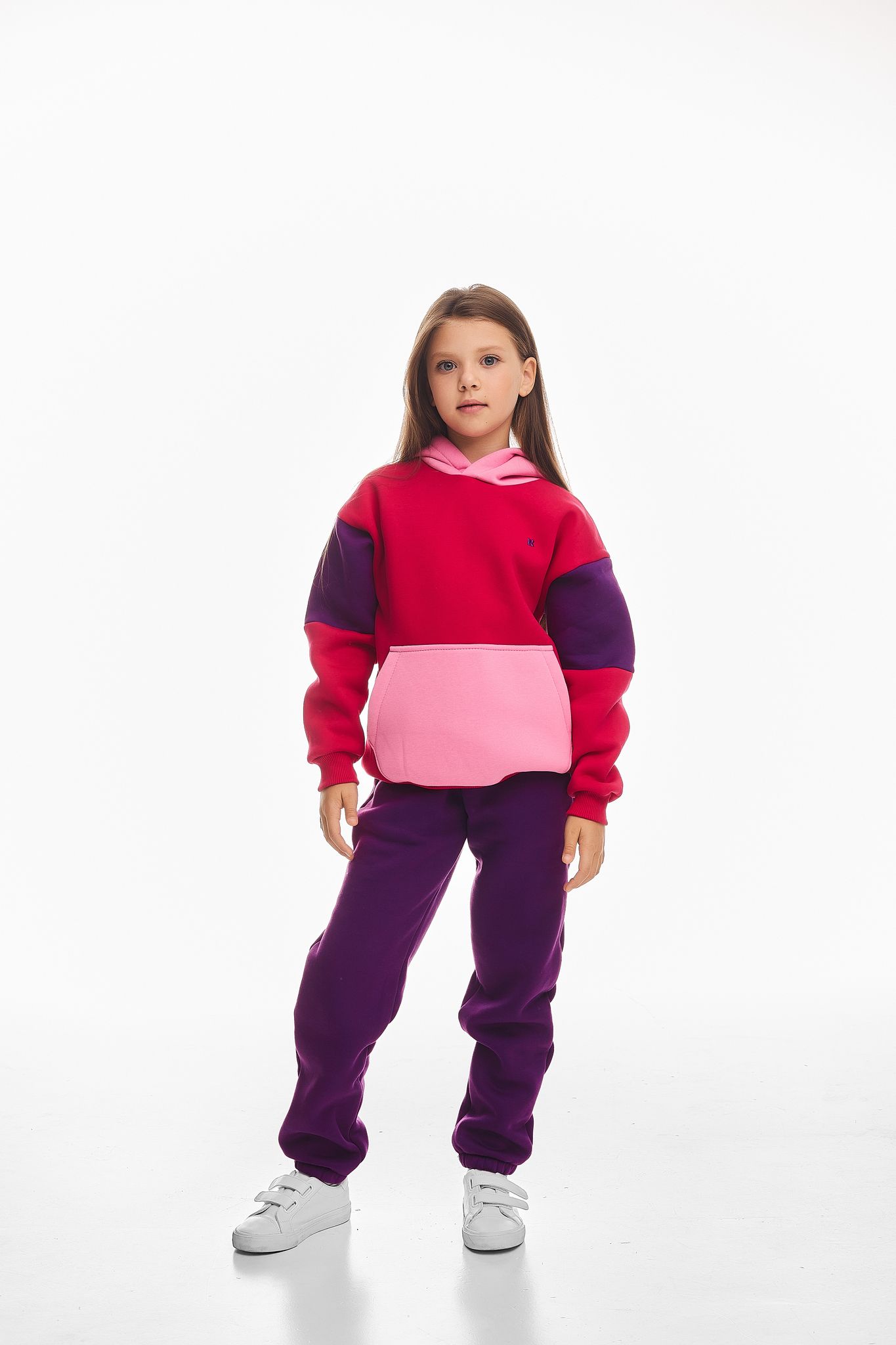 Детский спортивный утепленный костюм Kindamor Snug Princess Purple/Crimson, флис для девочки