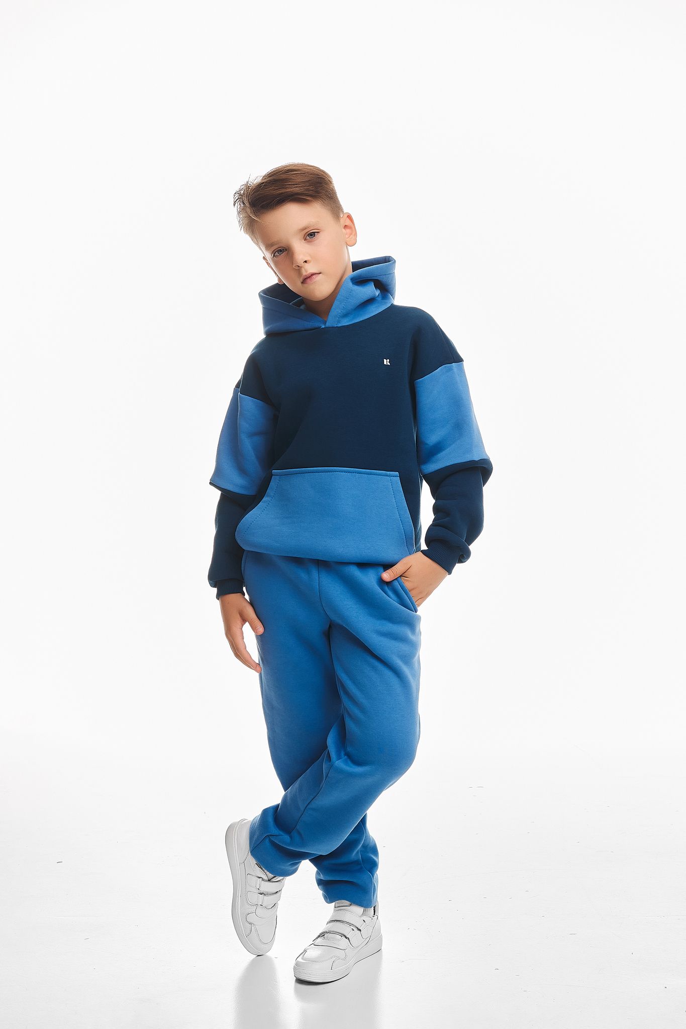 Детский спортивный утепленный костюм Kindamor Cozy Champion Blue/Dark Blue, флис для мальчика