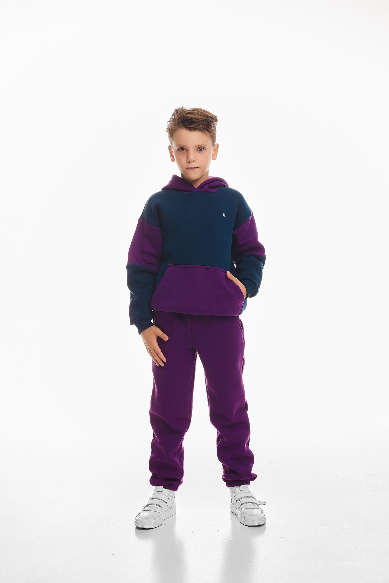 Детский спортивный утепленный костюм Kindamor Active Heat Purple/Blue, флис для мальчика