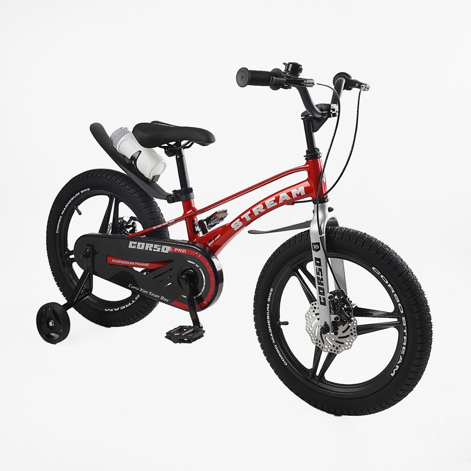 Детский двухколесный велосипед 18 дюймов Corso Stream магниевый, литые диски