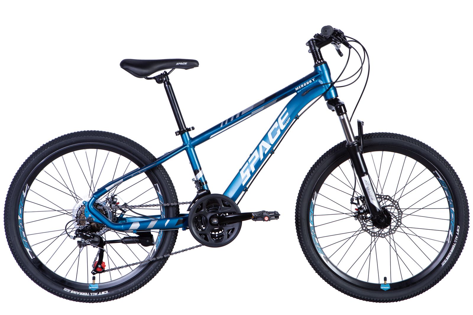 Велосипед гірський підлітковий 24 дюйми SPACE MERCURY AM DD 2024 алюмінієвий, рама 13"