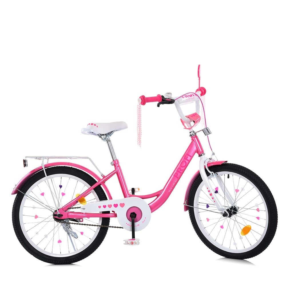 Детский велосипед для девочки Profi Princess 20 дюймов с багажником, собран на 75%