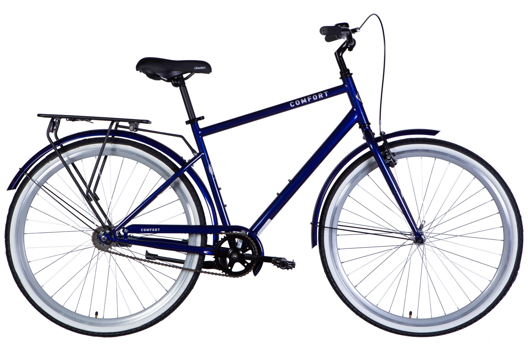 Велосипед городской 28 дюймов Dorozhnik Comfort Male Velosteel 2025 с багажником, рама 20"