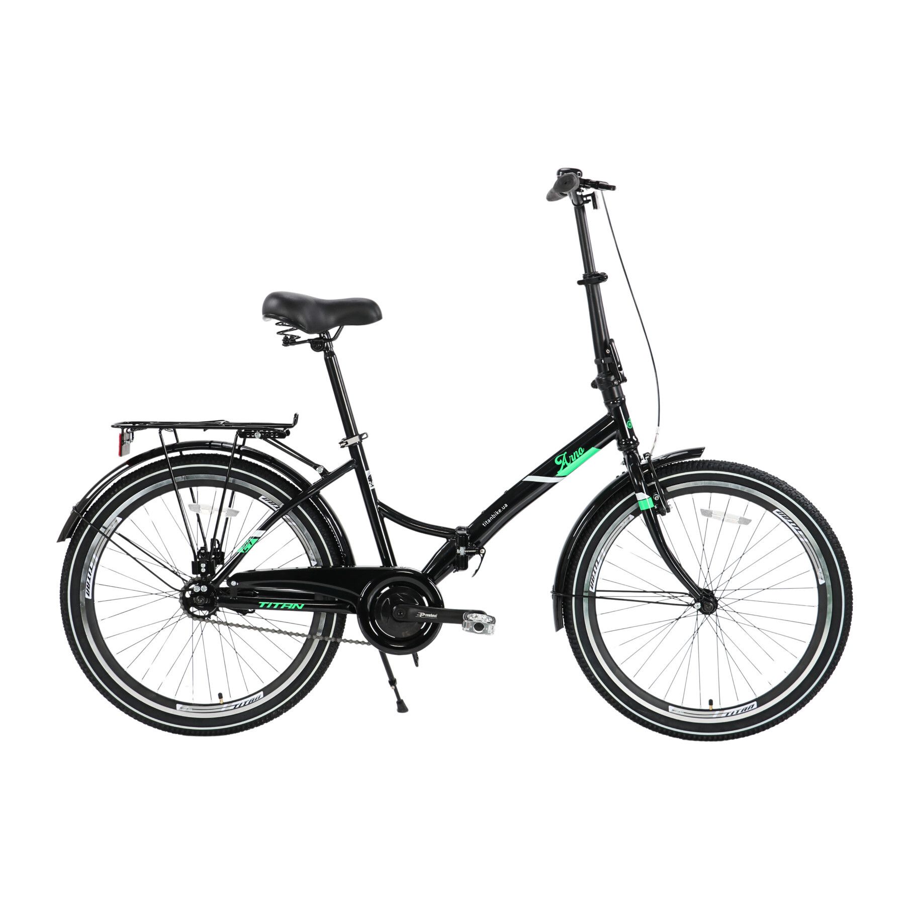 Велосипед складной Titan Arno 2024 с багажником, рама 13"