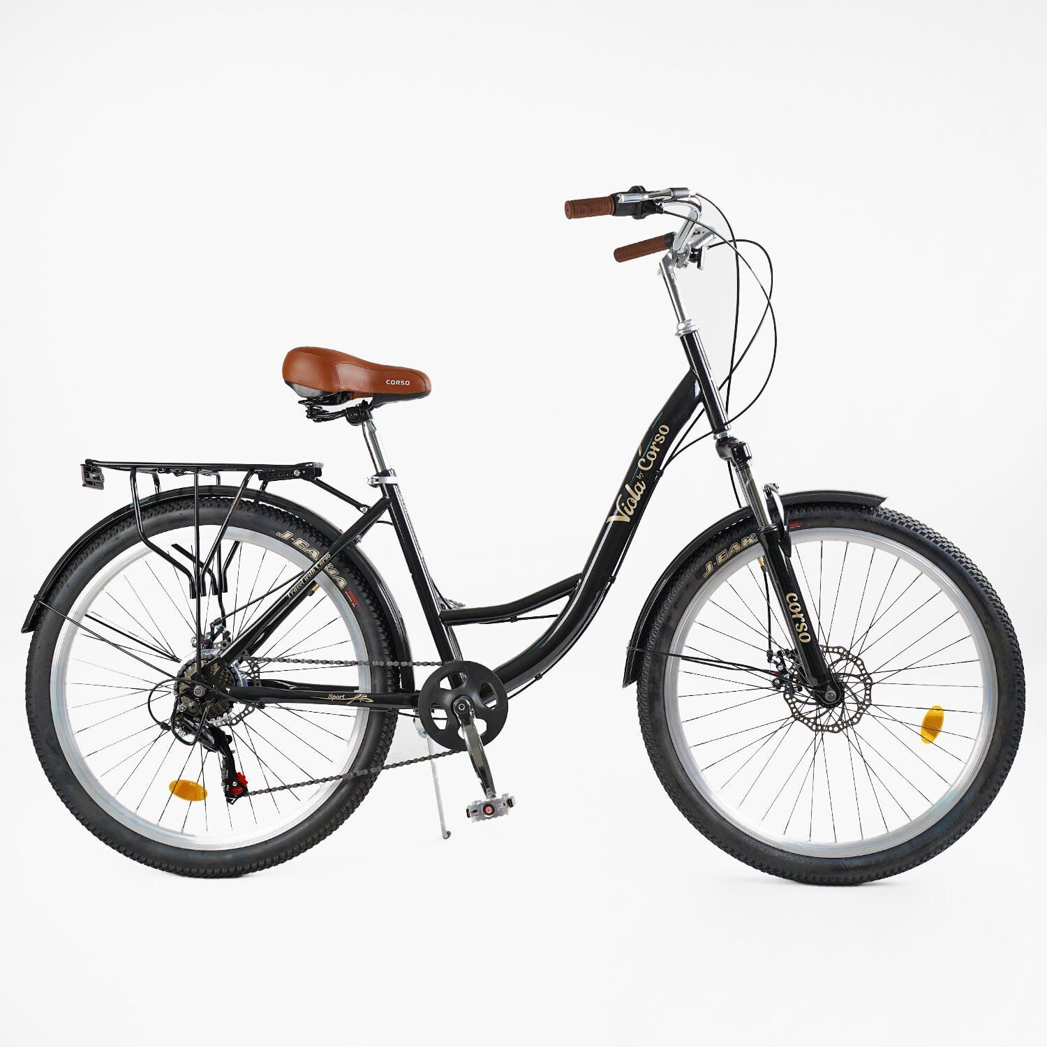Велосипед городской Corso Viola 26 дюймов с багажником, рама 17"
