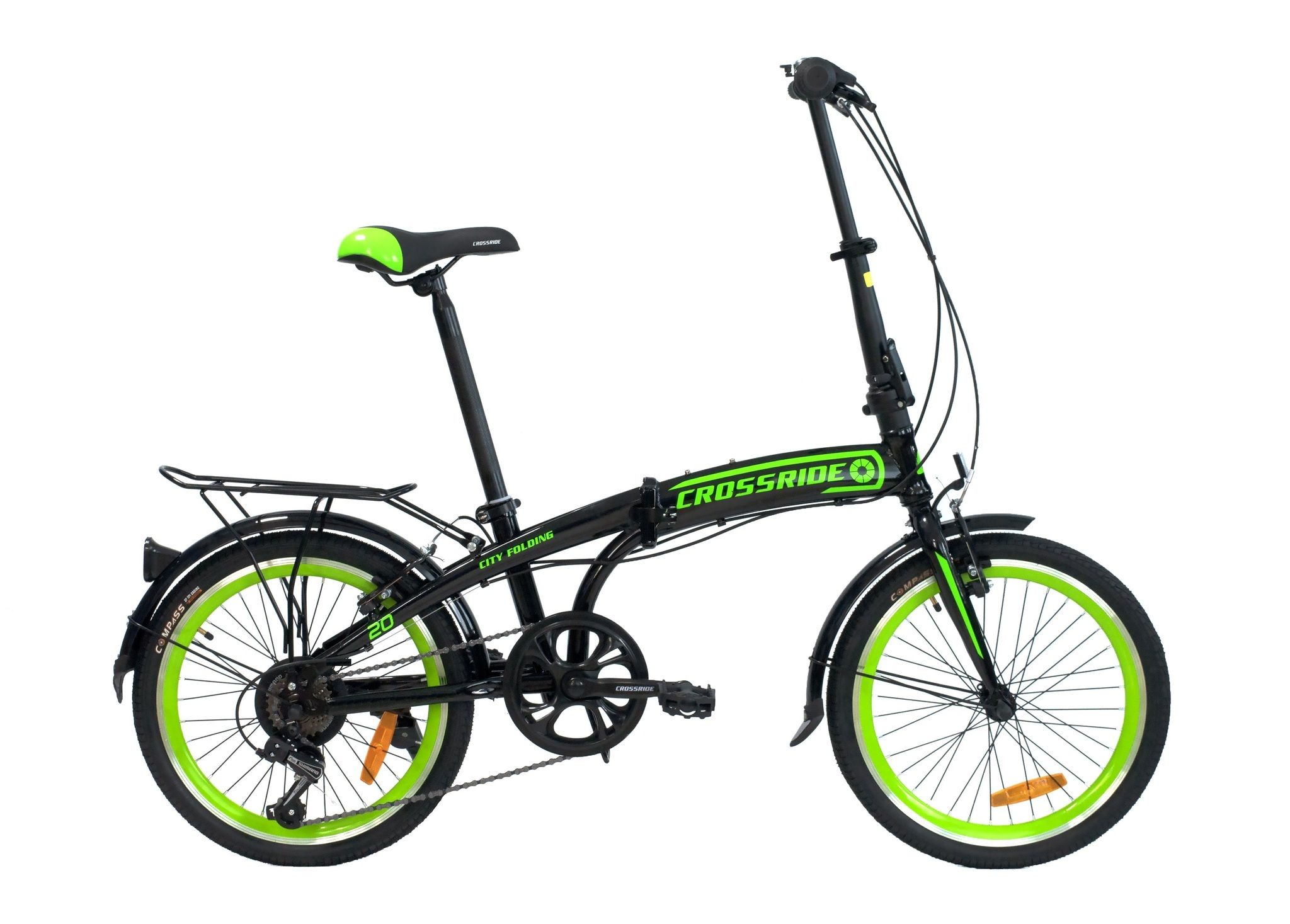 Велосипед складной 20 дюймов Crossride City Folding с багажником, рама 12.5"