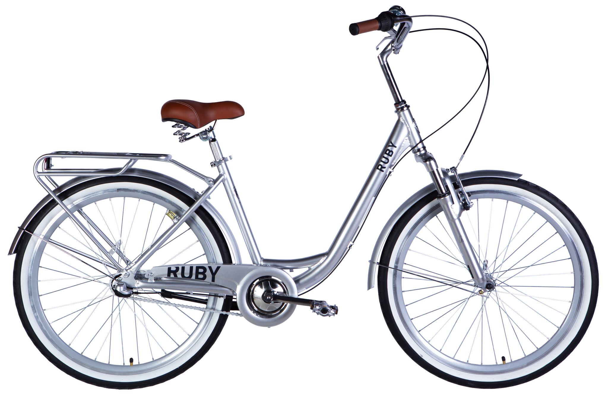 Велосипед городской алюминиевый 26 дюймов Dorozhnik Ruby PH 2025 с багажником, рама 17"